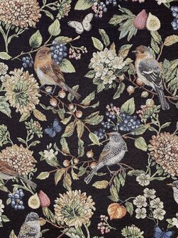 Linnut musta Gobeliinikangas